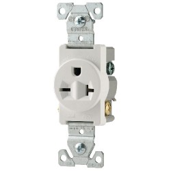 20 Amp, 250 Volt, NEMA 6-20R, 2P, 3W, Narrow Body Single Receptacle, 