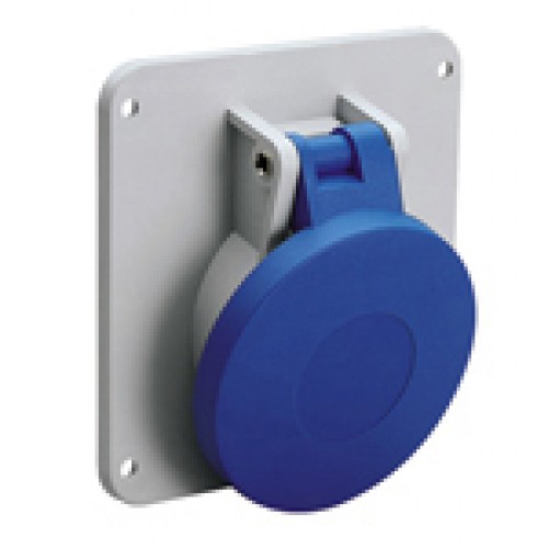 P-488126   TOPTER PANEL MOUNTED SOCKET, 15° ANGLED, 16A 2P+E 200-250V 50-60HZ 6H IP44